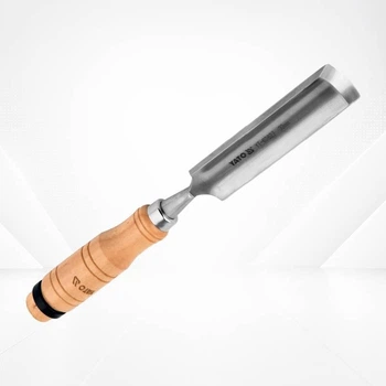 Стамеска полукруглая по дереву 32 мм с деревянной рукояткой YATO YT-62827, клинок 125 мм, ручка 112 мм