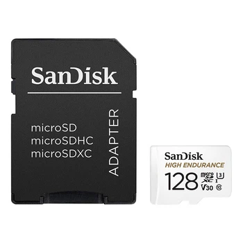 Карта памяти SanDisk 128GB High Endurance microSDXC V30 UHS-I U3 100MB/s для видеорегистраторов и камер
