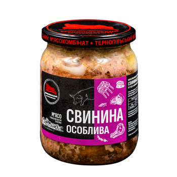 Тушонка мяснаТернопіл мясоком свинина Особлива скло 500г