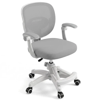 Детское компьютерное кресло Bambi M 6483-11 серое с регулируемой подножкой