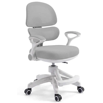 Детское компьютерное кресло BAMBI M 6482-11 серое с регулируемой подножкой