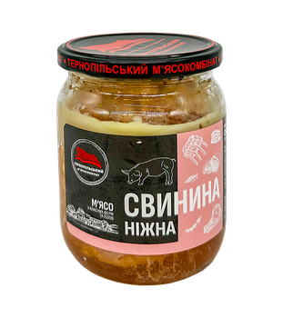 Тушонка мяснаТернопіл мясоком свинина Ніжна скло 500г