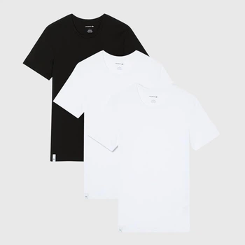 Набор футболок нательных мужских хлопковых Lacoste 613713436 L 3 шт Черный/Белый (1160623517)