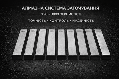 Набор алмазных точильных камней 8 шт 120–3000 grit 16×2 см для заточки ножей серебристый