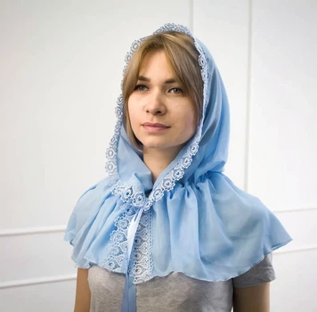 Платок на венчание на крестины в храм в Голубой
