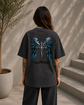 Жіноча оверсайз футболка Wings L сіра графіт