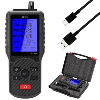 Монитор качества воздуха JD-3002, детектор CO2, TVOC, HCHO, температуры и влажности с кейсом