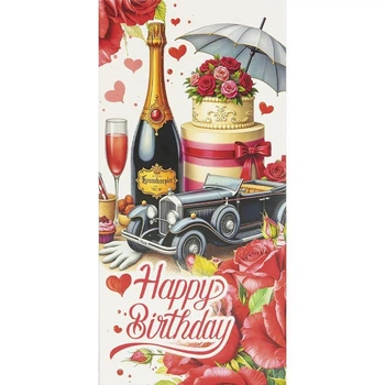 Подарунковий конверт для грошей З днем народження Happy Birthday картонний святковий 16.5х8 см КВ 25-05