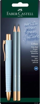 Ручка Faber-Castell POLLY BALL шариковая + 2 шт. карандашей, SKY BLUE, (241122)