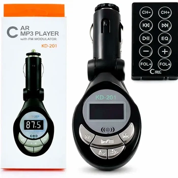 FM трансмиттер KD201 с пультом дистанционного управления поддержка USB SD TF MP3 WMA питание от прикуривателя автомобиля