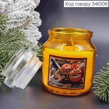 Арома свеча в банке Orange Christmas, 70*100мм, 18ч/горение, (aroma/dekor/relax), JUNIOR CANDALE