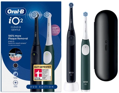 Набір електричних зубних щіток Oral-B iO 2 Duo Night Black & Forest Green (Ora000490)