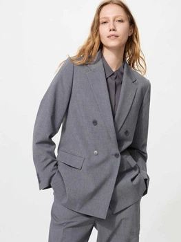 Піджак класичний подовжений жіночий Uniqlo 105091065 2XL Сірий (1160763735)
