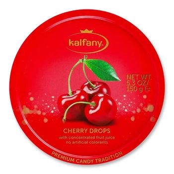 Льодяники Kalfany Cherry Candies зі смаком вишні 150 г (4002590000626)