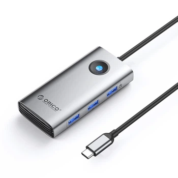 Док-станция USB-C Orico PW11 6-в-1 3×USB-A USB-C PD 100 Вт HDMI 4K RJ45 2.5G Grey (6941788815483)