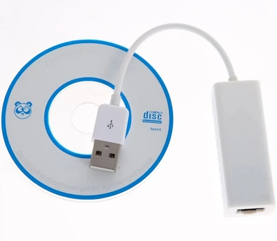 Карта адаптер сетевая с чипом RJ45 подключением по USB к локальной сети Ethernet кабель 10 см 58x21x18 мм (484117-Prob) Белая