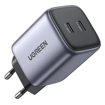 Мережевий зарядний пристрій Ugreen Nexode CD294 2xUSB-C 45W GaN II PD Grey (90573)