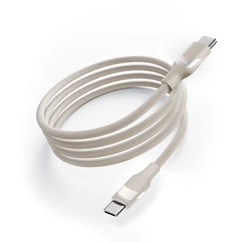 Кабель MAKE Type-C to Type-C PD 60W 1м Braid Beige