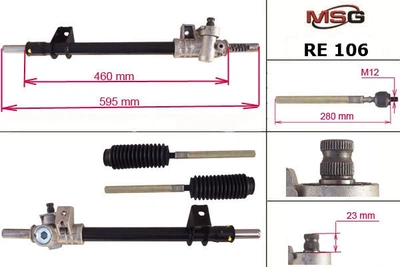 Рулевая рейка без ГУР RENAULT 9 81-88, RENAULT 11 83-87 MSG RE106 (7701462168, 7701463999, 7700598246)