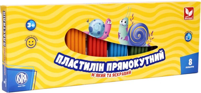 Пластилін "Школярик" 8 кольорів 180 грам №303116002-UA