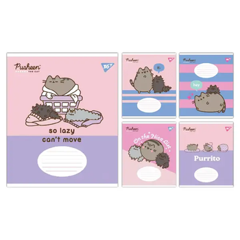 Зошит в лінію 12 аркушів, кольорова обкладинка, дизайн: Pusheen The Cat Yes 767613