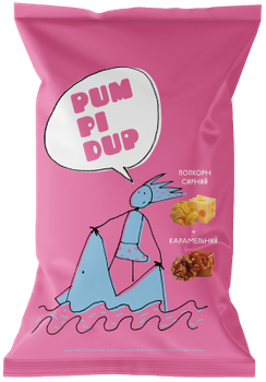 Попкорн сирно-карамельний, 90 г, ТМ pumpidup