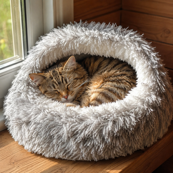 Лежанка для улюбленців кішок і собак дрібних порід 44 см Pet sleeping bag Спальний мішок для кота Лежак-пуф