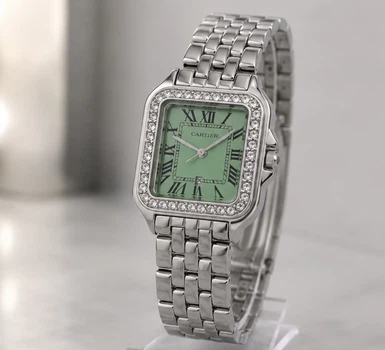 Женские наручные часы Cartier A326 Silver-Green