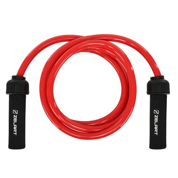 Скакалка с PVC жгутом Zelart POWER ROPE FI-4883-M MEDIUM l-2,7м d-15мм Вес 700г Черный