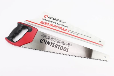 Ножовка по дереву 450 мм, 7 TPI, закалённый зуб, 3D заточка HT-3105 INTERTOOL