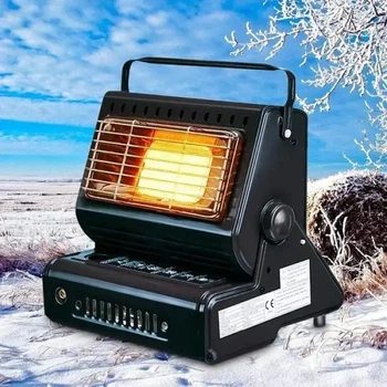 Портативний газовий обігрівач 2в1 газова плитка-піч 1300W, туристичний з функцією приготування їжі