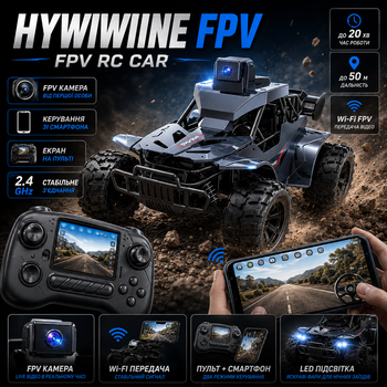 Радиоуправляемая машинка Hywiwine FPV с камерой на пульте управления, RC автомобиль с Wi-Fi FPV, управление со смартфона, аккумулятор