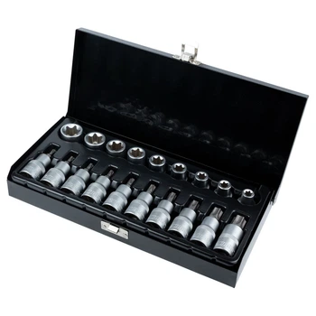 Набор насадок Torx 1/2" 19шт CrV металлический кейс 50BV30 1,7 кг