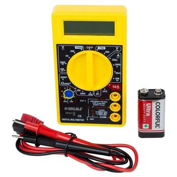 Мультиметр цифровой SIGMA 4008571 2000В 10А пластик черный 126х70х26 мм