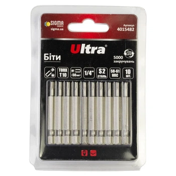 Біти TORX 10×50мм S2 10шт для шуруповерта ULTRA