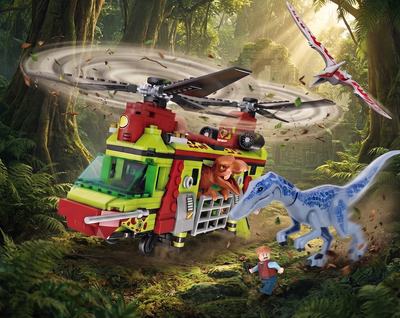 Конструктор Jurassic World Нападение барионикса на вертолет FC3722 585 деталей