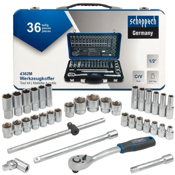 Набір інструменту 36 пр. 1/2", (6-гр.) (8-32) | 60497 | Scheppach