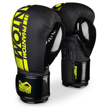 Боксерські рукавиці Phantom APEX Elastic Neon Black/Yellow 16 унцій
