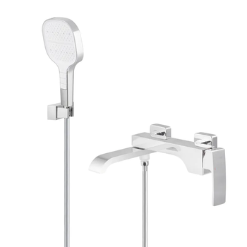 Смеситель для ванны KOER KB-41037-01 с коротким изливом и душевым набором Хром KR6004