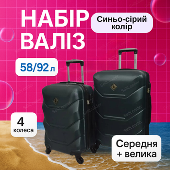 Набір валіз bonro 2шт середня і велика комплект для подорожей abs пластик ударостійкий на коліщатках