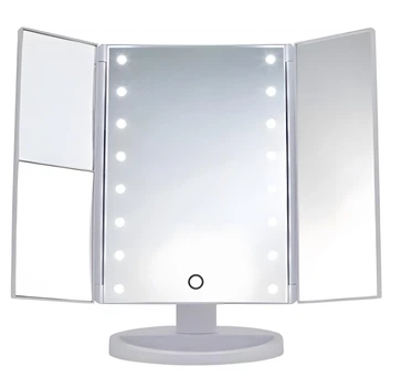 Зеркало для макияжа косметическое с подсветкой Led Miror тройное