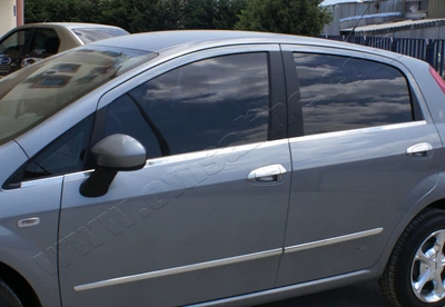 Накладки хромовані на скло (нижні) (6шт) Fiat Grande Punto/Punto Evo 5D 2005-, OmsaLine 2502141