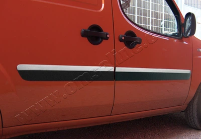 Накладки хромовані на молдинги дверей (4шт, нерж, вузький) Fiat Doblo 2006-, OmsaLine 2520132