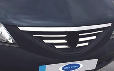 Накладки хромовані на решітку радіатора (7шт) Dacia/Renault Logan 2008-2012, Carmos 6455683