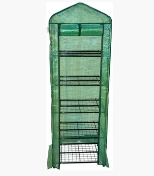 Мини теплица, парник с полками для балкона или террасы Avko Garden AGH1405 Зеленая, 190х69х49 см, 5 полок, металлический каркас, двери на молниях