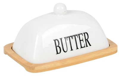 Маслянка Butter з бамбуковою основою та керамічною кришкою 18,2×12×9 см