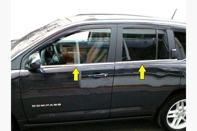 Накладки хромированные на стекла (нижние) (4шт) Jeep Compass 2006-2016, Carmos, 64450589