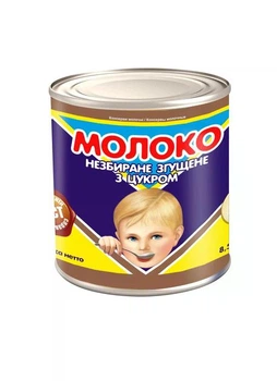 Молоко незбиране згущене з цукром (ДСТУ) З/Б 370г.