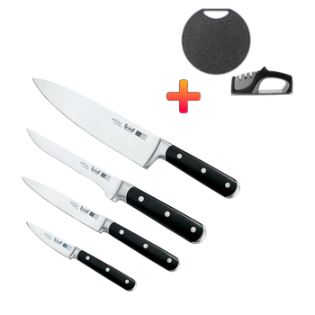 Набір із 4-х ножів Prime Chef Krauff + ПОДАРУНКИ: точило для ножiв та дошка кухонна