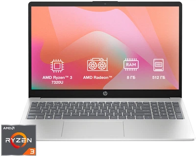 Ноутбук HP Laptop 15-fc0124ua (D4NX3EA) Moonlight Blue / 15.6" IPS / AMD Ryzen 3 7320U / RAM 8 ГБ / SSD 512 ГБ